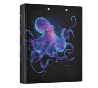 Purple Blue Octopus 3 Ring Binders 1.5 Inch Clear View Three Ring Binders Versatile Binder Fits 200 Sheets 1 Pack