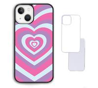 Purple Blue Pink Heart Hearts Aesthetic Y2K Girl Harajuku Pattern Custom Compatible With iPhone 6 6s 7 8 SE 2020 X XR XS 11 12 13 14 15 16 16E Pro Max Plus Mini Bumper Case Custom Personalised Name
