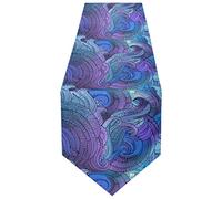 Purple Blue Tribal Ethnic Ornamental Seamless Pattern 13" X 70" Rectangle Table Runner Long Tablecloth Placemat for Party Home Decor Indoor Outdoor Office Kitchen Dining Wedding