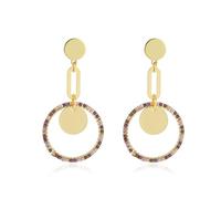 Purple Boho Earrings Hanging Seed Bead Hoop Earrings Exquisite Statement Earrings For Women Summer Stockholm Style Jewelry