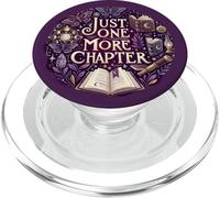 Purple Bookish Just One More Chapter Book Reading Moth Moon PopSockets PopGrip for MagSafe