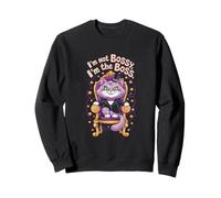 Purple Boss Cat Throne Illustration Sweatshirt
