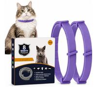 Purple Botanical Cat Collar 2 Pack, Adjustable 38 cm Essential Oil Scent Collars for Cats, Lightweight Water-Resistant Breakaway for Kittens Adult
