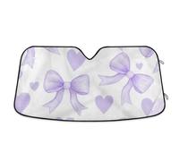Purple Bow Love Car Windscreen Sun Shade Block UV Rays Windshield Sunshade, S