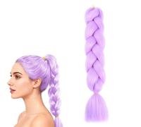 Purple Braiding Hair Long Braids Extensions Hairs, Braiding Hair Extensions, Colorful Synthetic Hairs for Braid Human Braiding Purples Extension for Women Plait Coloured Synthetic Wig