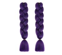 Purple Braiding Hair Long Braids Extensions Hairs, Braiding Hair Extensions, Colorful Synthetic Hairs for Braid Human Braiding Purples Extension for Women Plait Coloured Synthetic Wig