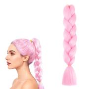 Purple Braiding Hair Long Braids Extensions Hairs, Braiding Hair Extensions, Colorful Synthetic Hairs for Braid Human Braiding Purples Extension for Women Plait Coloured Synthetic Wig