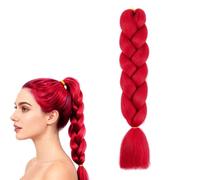 Purple Braiding Hair Long Braids Extensions Hairs, Braiding Hair Extensions, Colorful Synthetic Hairs for Braid Human Braiding Purples Extension for Women Plait Coloured Synthetic Wig