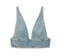 Purple Brand rhinestone-embellished denim crop top - Blue XS-M-L-XL