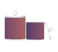 Purple Brown Gradient Clear Plastic Candy Organizer Storage with lid Office Essentials Decorative Dental Floss Storage Jar for Floss Picks,Paper Clips,2 Pack