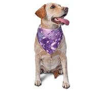 Purple Bubble Abstract Art Print Dog Bandana Scarf Adjustable Triangle Pet Bib Cat Kerchief Washable Puppy Neckerchief for Birthday Holiday Party