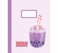 Purple Bubble Tea Composition Notebook: Purple Boba Journal for Girls & Teens | Aesthetic College Ruled Notebook for School, Writing & Journaling | Cute Pastel Stationery Gift