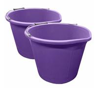 Purple Bucket Plastic Builders Bucket 3 Gallon 14 Litre - Pack of 2 Buckets