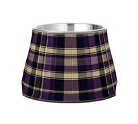 Purple Buffalo Plaid Check Tartan Scotland Pets Water&Food Bowls Non Slip Stainless Steel Pets Dish Bowl for Small Pet Slow Down Eating