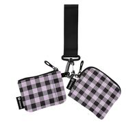 Purple Buffalo Plaid Tartan Black Scotland Classic Women's Wallet Credit Card Holder Mini Fashion Wallet Wallet with Zipper Pocket for Ladies Girls 2 Pieces, Multicolor, 4.13 Inches(L),