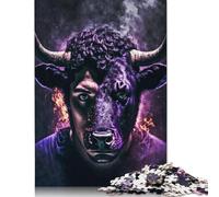 Purple Bull Boy Jigsaw Puzzles 500 Pieces for Adults Wooden Puzzles Brain Exercise Challenge Game Entertainment Gifts Teenagers Family Activity 500pcs (52x38cm)