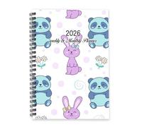 Purple Bunnies with Bows Diary 2026 A5 To Do List Notebook Notepads Mum Planner 2026 Diary Planner for Academic Week To View Monthly Year with Dotted Line Note Page Slim