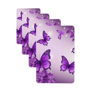 Purple Butterflies Car Air Freshener Cards for Women Men 4 Pack Cute Car Accessories Long Lasting Scent Car Diffuser Hanging Auto Aromatherapy Tablets Car Fresheners Gifts