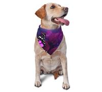 Purple Butterflies Dog Bandana Pet Scarf Accessories for Small Medium Dogs Cats Photo Prop, Triangle Pet Bandanas Adjustable Puppy Bib Washable Dog Kerchief Puppy Neckerchief