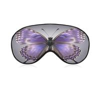 Purple Butterflies Eye Mask, Adjustable Strip, Blocks Light Sleep Mask, Sleep Eye Mask for Night Sleeping Travel Nap 8.1 * 4.1 Inches