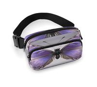 Purple Butterflies Fanny Pack Belt Bag with Adjustable Strap Fashion Waist Bag for Outdoor Sports Hiking