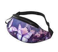 Purple Butterflies Fanny Pack for Men Women, Fashion Festival Fanny Pack, Travel Sport Walking Waist Bag