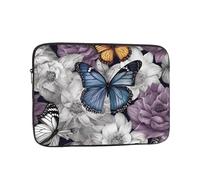 Purple Butterflies Floral Laptop Case Sleeve 15 inch Laptop Bag Shockproof Computer Carrying Cover Protective Notebook Case