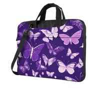 Purple Butterflies Floral Print Convenient Laptop Bags Stylish And Protective Computer Bag Style Unique