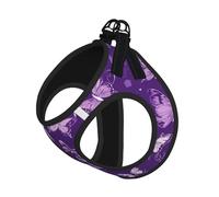 Purple Butterflies Floral Print Dog Harness Adjustable Walk Puppy Harnesses Leash Clips Pet Harnesses Training Pet Vest