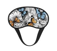 Purple Butterflies Floral Print Sleep Eye Mask Light Blocking Soft and Comfortable Night Eye Blinder for Women Men for Sleeping Travel Night Shift