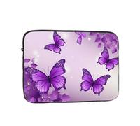 Purple Butterflies Laptop Case 10 inch, Shockproof Protective Computer Sleeve Cover Water Resistant Laptop Bag Carrying Tablet Cover Briefcase Handbags Gifts for Men Women