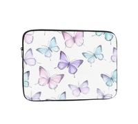 Purple Butterflies Pattern Laptop Sleeve 10 Inch Shockproof Protective Notebook Case Travel Laptop Bag for Men Women