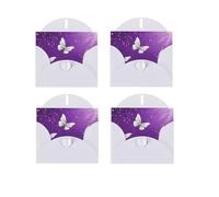 Purple Butterflies Print Blank Greeting Cards, Love Buttons, Pearl Paper Envelopes Suitable For Various Occasions - Anniversary Cards, Thank You Cards, Holiday Cards, Wedding Cards, Congratulations.