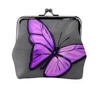 Purple Butterflies print Coin Purse Small Change Purse Card Holder Coin Pouch Small Wallet for Women and Men, Black, One Size, Vintage