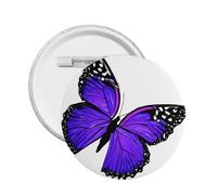 Purple Butterflies -Print Custom Round Enamel Pin - Alloy Metal Lapel Badge For Jacket, Bag, Gift Idea.