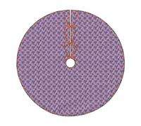 Purple Butterflies Print Festive Christmas Tree Skirt Holiday New Year Party Xmas Festive Occasions Decor