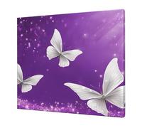 Purple Butterflies -Print Frameless Wall Art 20X24 Inche, Modern Canvas Print with Wooden Support, Ready to Hang Decor.