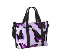 Purple Butterflies Print Travel Hand Bag for Women Men Lightweight Foldable for Weekend Trips Gym Vacation