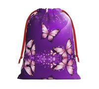 Purple Butterflies Ultra Soft Velvet Gift Bag, Stylish Design, Preferred For Holidays