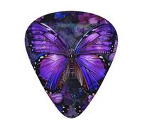 Purple Butterfly 1 Printed Guitar Pick 12 Pieces Guitar Pick In A Box The Makes Sound Clear Ukulele Electric Acoustic Guitar Bass (0.46 0.71 0.96mm)