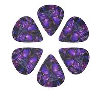 Purple Butterfly 1 Printed Guitar Picks -6 Pcs Guitar Picks Plectrum,Guitar Accessories,Electric Guitar Pick, Bass & Ukulele 0.46mm