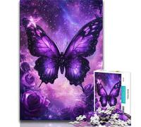 Purple Butterfly 1000 Piece Jigsaw Puzzle for Adults Teens,Stress Reliever Difficult Challenge Unique Home Decor And Gifts (38x26cm)