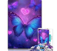 Purple Butterfly 1000 Piece Jigsaw Puzzles for Teenagers Gifts,Help The Brain Exercise Addictive Toys to Cultivate Patience Suitable for Couples (50x75cm)