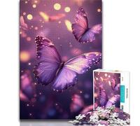 Purple Butterfly 1000 Pieces Jigsaw Puzzle for Adults& Teens,Game Toys Every Piece Is Unique - Challenging Family Fun Game (50x75cm)