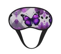 Purple Butterfly and Flower 1 Blocking Light Mask Sleep Aid, Comfortable Blackout Sleep Mask for Travel Yoga, Soft Eye Cover