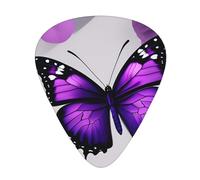 Purple Butterfly And Flower 1 Guitar Picks Set-Premium Abs Material,Various Thicknesses-Enhance Your Playing Experience