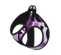 Purple Butterfly And Flower 1 Print Dog Harness Reflective Pet Vest Harness Puppy Harnesses Leash Set,For Walking Training