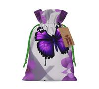 Purple Butterfly And Flower 1 Print Drawstring Pouch For Gifts,Reusable Adorable Gift Bags,Perfect For Jewelry And More
