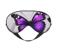 Purple Butterfly and Flower 1 Print Stylish Sleep Eye Mask Lightweight Adjustable Strap Men Women Travel Nap Night