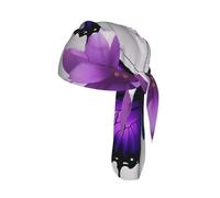 Purple butterfly and flower 1 Printed Do Rag Cap, Quick Dry Mesh Cycling Cap Helmet Liner for Biking Running Hiking